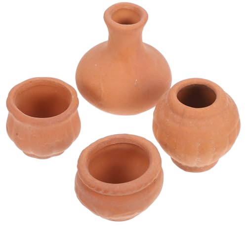 TOYZFRIENDY 4 Piezas Mini Macetas de Terracota Roja Pequeñas Vasijas de Barro para Plantas Exteriores Macetas Decorativas para Jardín DIY Escritorio y Decoración de Ventana