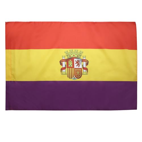 AZ FLAG Bandera ESPAÑA Republicana con Escudo 150x90cm para Palo - Bandera DE LA Republica ESPAÑOLA 90 x 150 cm