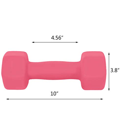 Dumbbell Barbell Weight Pair, Free Weights 2-in-1 Set, 6/8/10/12/15 LB Barbell Neoprene Coated Dumbbell Weights, A Pair of Dumbbell for Women Men, Non-Slip Hand, Home Gym, Office (Pink-15LB) - Thumbnail 5