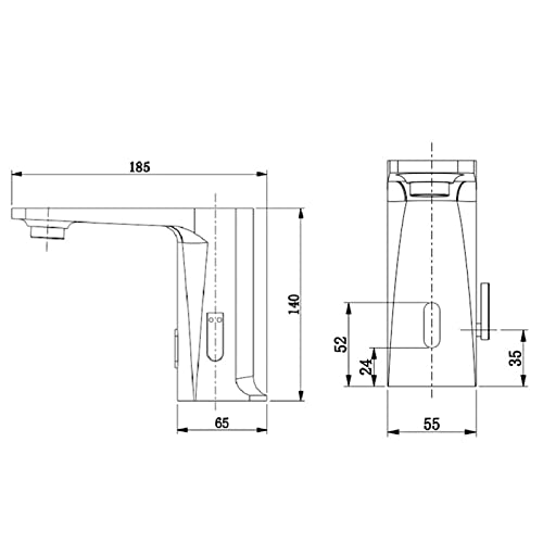 Grifo de baño con sensor automático negro para lavabo moderno 4