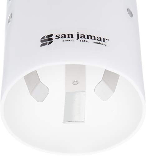 San Jamar Small Pull-Type Cup Dispenser Fits 3-4.5 Oz Cone Cups, 3-5 Oz Flat Cups with Flip Caps for Restaurants, Dining Halls, and Fast Food, Plastic, 16 Inches, White
