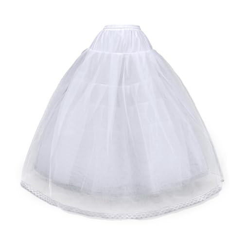 Hoopless Crinoline Petticoat A-line Tulle Underskirt Women's Floor Length Ball Gown Slip for Birdal Wedding Dresss