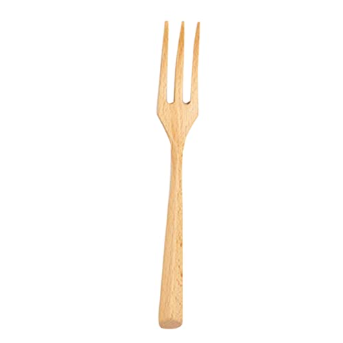 OFFSCH Sturdy Wooden Fork Portable Picnic Ware Reusable Cutlery for Eating Western Food Beech Fork