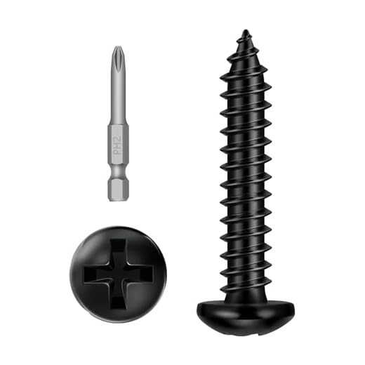 #12 x 1 (80 PCS) Pan Head Sheet Metal Screws, Round Head Self Tapping Screw, Phillips Drive Wood Screw, Black Coating
