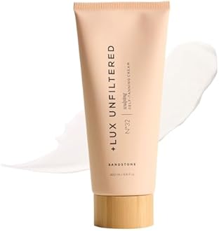 + Lux Unfiltered N°32 Body Sculpting Gradual Tanning Lotion - Self Tanner Firming Body Lotion with Peptides and Caffeine - Firms & Tones Skin - Vegan & Cruelty-Free Sunless Tanner - Sandstone