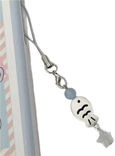 hogtnd Beaded Phone Chain Fish Cellphone Charm Detachable Keychain Pendant Decoration for Phones - 5