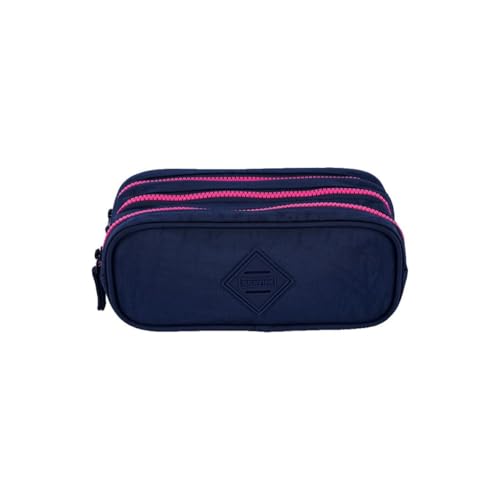 Estojo 3 Divisórias Crinkle Azul Neon Sestini