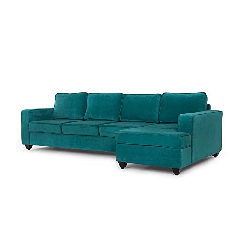 Image of Wakefit Sofa Set | 3 Year Warranty | Sofa 3 Seater, 3 Seater Sofa for Living Room, Wooden Sofa Set, 3 Seater + Right Aligned, Sofa for Living Room - Napper(Malphino : Malibu Green)
