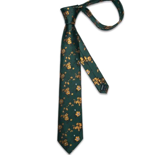 Image of DiBanGu Silk Floral Ties for Men Woven Paisley Necktie
