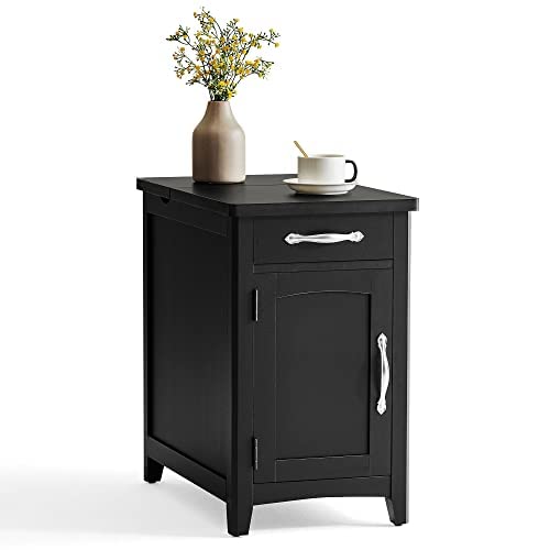 Linsy Home Farmhouse Coffee Table Set, Wood Coffee Table And End Table Sets For Living Room, End Table With Charging Station, Small Nightstand For Bedroom, Chic Style Brown #TOP11