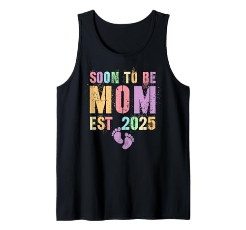 Cute Bump PRONTO SERÁ MAMÁ EST. 2025 Embarazada Primera Vez Camiseta sin Mangas