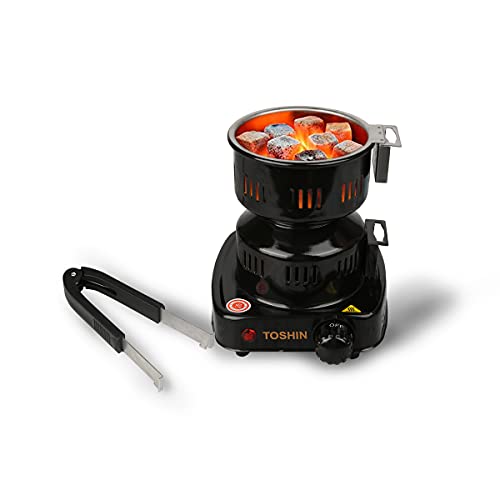 TOSHIN Elektrischer Kohleanzünder, 450W Kohlen Ofen E-Heater mit 140cm Kabel und Abnehmbarer Griff für Shisha Kohle Cover