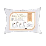 Travesseiro 80% Pena de Ganso e 20% Pluma de Ganso Natural - 50 cm X 70 cm Conforto