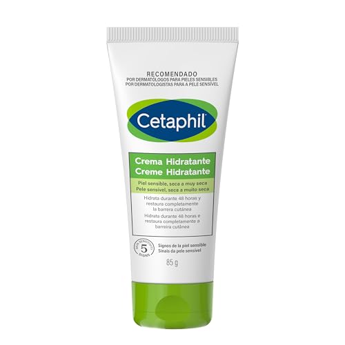 CETAPHIL Crema Hidratante Corporal y Facial, para pieles secas y sensibles, hidrata hasta 48 horas, 85G