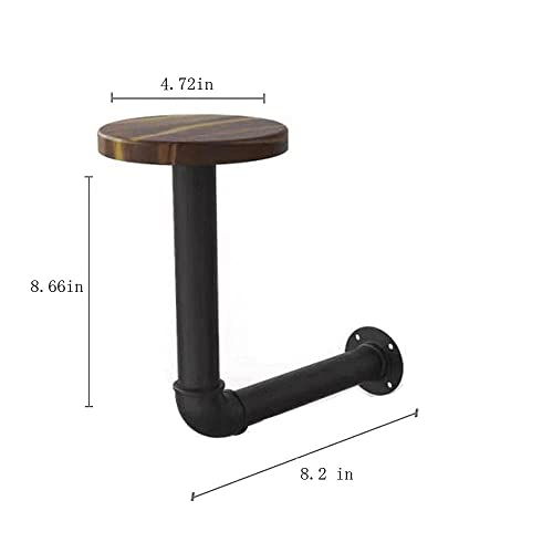 Xiao Pei 2 Pack Metal Pipe & Brown Wood Wall-Mounted Hat & Wig Holder, Motorcycle Accessories Helmet Holder Jacket Hanger Wall Mounted Multifunctional Rack (2 Black) #TOP4