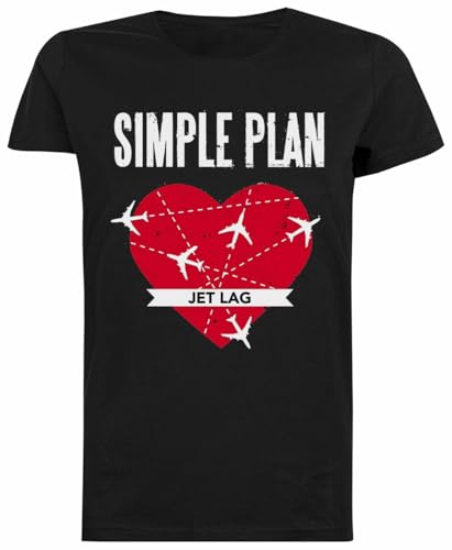 Simple Plan Jet Lag T-Shirt Noir Femme T-Shirt À Manches Courtes Femme