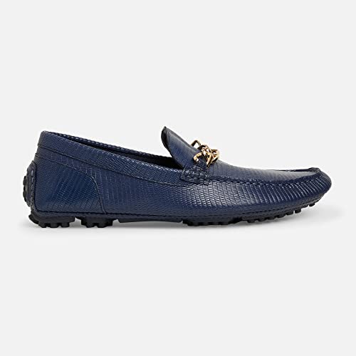 Image of Aldo Men's Davinch410-leather-navy-moccasins Leather Moccasin, NAVY, 6 UK