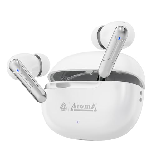 Image of AROMA TWS7 Star V5.4 Upto 60Hr Playtime*, ENC, Dual Paring, Fast Charging, Heavy Bass Bluetooth