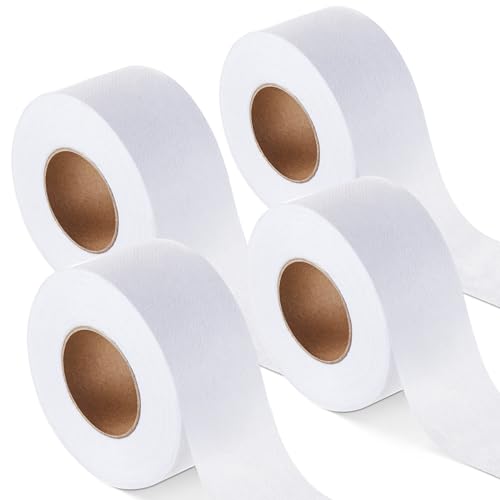 Treela 4 Rolls Fusible Batting Tape for Quilting 15 Yards White Seam Fusible Sheer Fabric Fusing Hemming Tape for Art Quitting Batting Sewing(1.5 Inches X 15 yd)