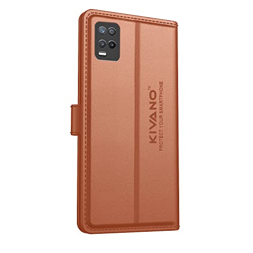 Image of KIVANO Realme 9 5G / Realme 8 5G / Realme 8S 5G / Realme Narzo 30 5G Flip Cover | Leather Finish | Inside Pockets & Inbuilt Stand | Shockproof Wallet Style Magnetic Closure Back Cover Case