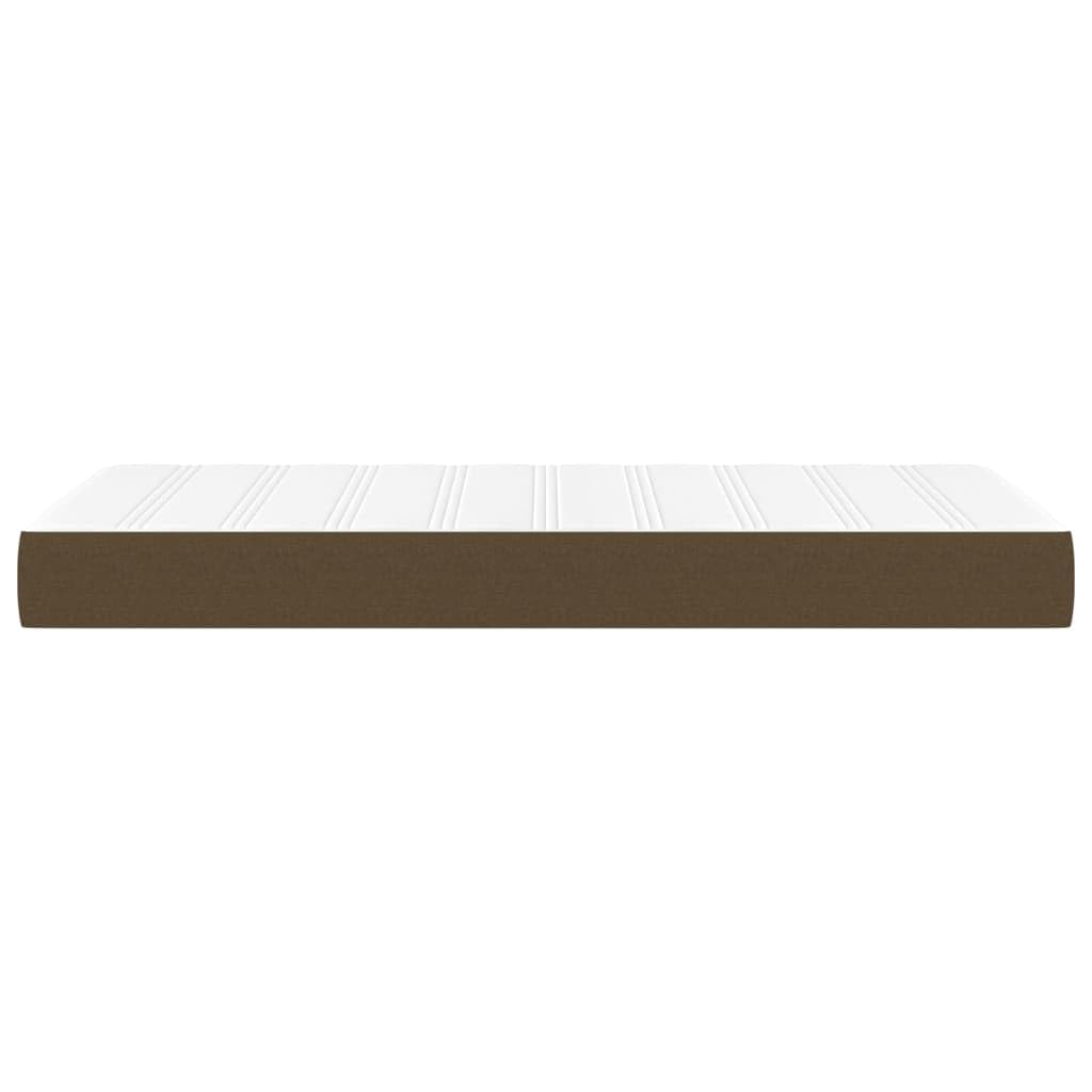 Colchón de muelles ensacados medio marrón oscuro 100 x 200 x 20 cm, tejido con funda transpirable, espuma cómoda, núcleo de muelles para apoyo lumbar y alivio de presión