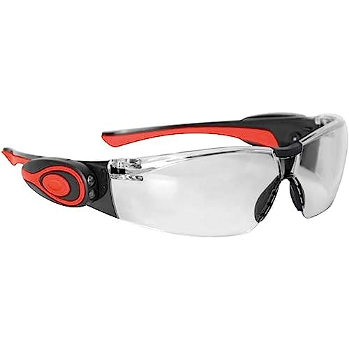 JSP Stealth 8000 - Gafas de trabajo antivaho con linterna led (marco transparente) (ASA106-121-300)
