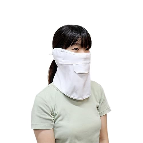 フェイスカバー 5色展開(ペイズリー,ブラック,パープル,ブルー,ホワイト)呼吸しやすい スポーツ用マスク フェイスマスク UVカット 紫外線対策 日焼け防止 男女兼用 (ホワイト)