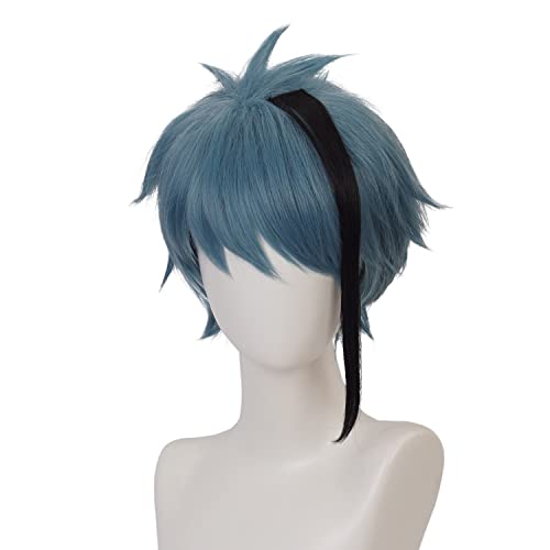 Perruque de cosplay anime grise et bleue pour changer de look facilement