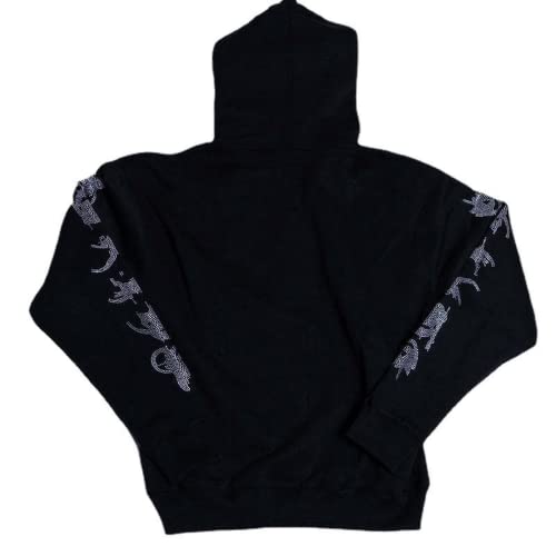 Aobiono Men Women Y2K Full Zip Up Hoodie Over Face Dragon 3D Rhinestone Gothic Grunge Emo Alt Harajuku Dark Academia Punk2