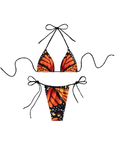 Women's Halter 2 Piece Bikini Set Sexy Tie String Triangle Bathing Suits