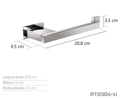 Toalheiro De Rosto Unilateral Inox - Kromus RT0304-U