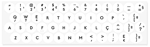 Adesivos redondos Português ABNT2 para teclado 14mm servem para Logitech K380, K480 (Branco)