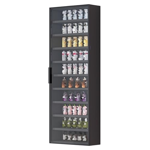 Display Cabinets, Multi-Tier Curio Storage Shelving with Glass Doors, Figures Dolls Model Wooden Display Case, Collectibles Organizers Rack, Home Playroom Showcase(Red,30x14