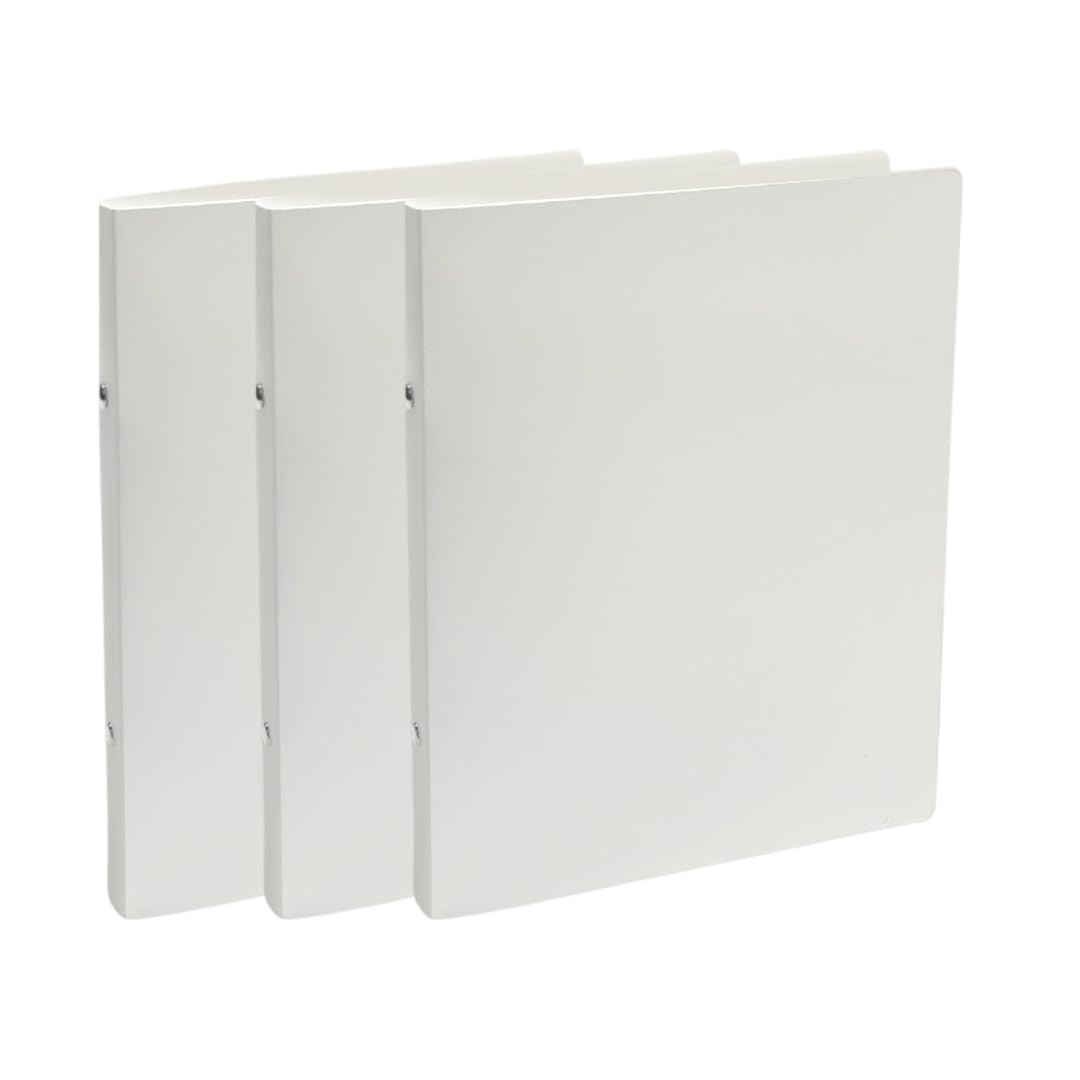 Pack of 3 Janrax A4 White PP Ring Binders – 25mm Spine, 2 O-Ring Mechanism, 700 Micron Durable Cover