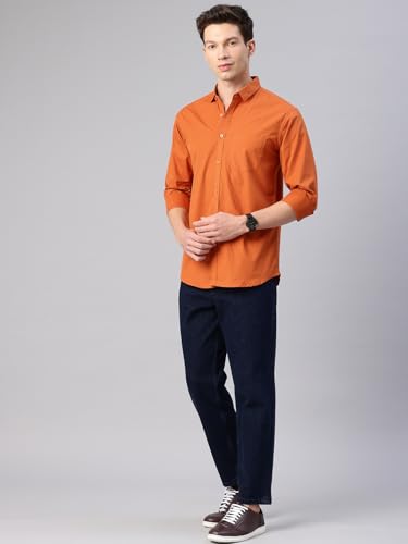 Image of Majestic Man Men's Cotton Slim Fit Solid Casual Shirt