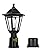 FUDESY Dusk to Dawn Sensor Outdoor Post Light, Waterproof Pole Lantern with Pier Mount Base, Exterior Plastic Lamp Light Fixture, for Garden, Patio, Pathway, Black, Bulb Included