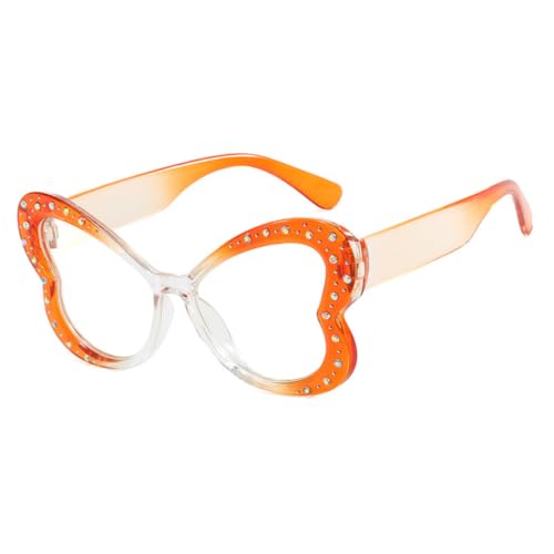 Image of Butterfly Shape Glasses for Women Retro Clear Flat Lens