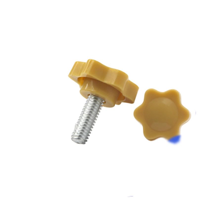 M8 Thumb Screw Torx Plastic Bolts Plum Blossom Screws 32mm Head Diameter Yellow - (Size: M8x12mm(4pcs))