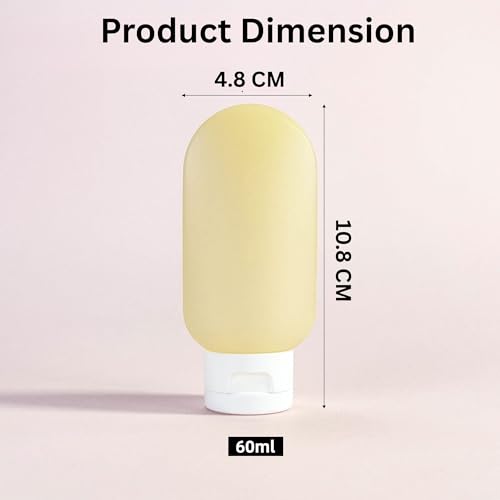 Image of Hian Travel Bottles Set for Toiletries - Leak-Proof, Refillable Plastic Containers (60ml, Multicolor, Pack of 3) - Squeezable Bottles for Shampoo, Lotion, Cream & Travel Organizing