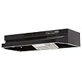 Broan-NuTone RL6200 Series 30 in. Ductless Under Cabinet Range Hood with Light in Black RL6230BL