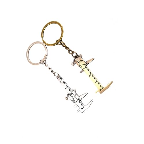 Holibanna Mini Caliper Key Ring 2pcs Measuring Instrument Professional Ruler Lightweight for Easy Operation Storage