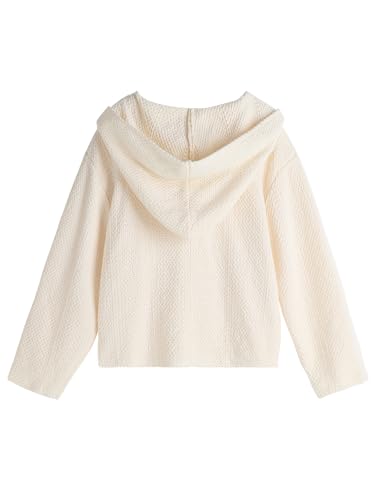 Image of 2026 Premium Girls Cable Knit Zip Up Cardigan with Hood, Letter Patched Long Sleeve Sweatshirt