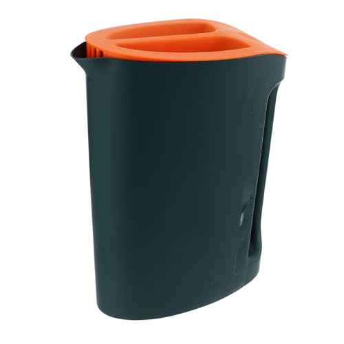 VALICLUD Scaled Water Kettle Large Beverage Pitcher 2200ml Home Water Green Body and Orange Lid for Cold Drinks