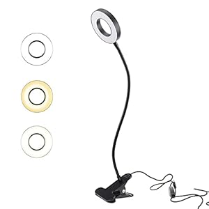 RtottiM 7W Lampe de Bureau USB Clipsable à Pince de Lecture au Lit 10 Intensite Variable Lampe LED à pince flexible à 360° Lampe de Lecture Clipsable Réglable 3 Modes d’Éclairage