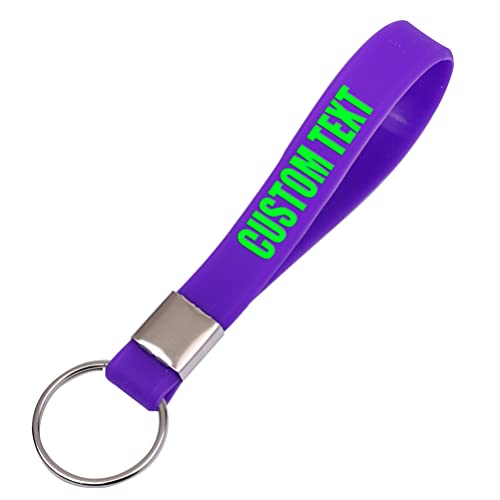 RIYIN 50 Custom Keychains Silicone Personalized Keyrings Customized Bulk for Events, Awareness, Motivation Customizable