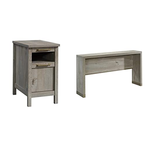 Sauder Cannery Bridge Side Table, Mystic Oak Finish & Manhattan Gate Sofa Table, L: 60.0" X W: 12.48" X H: 31.81", Mystic Oak Finish #TOP16
