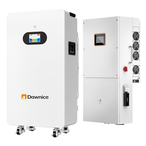 Dawnice 10KW 48V Lithium Battery LifePO4 Hybrid Solar System Storage Backup Wall/Ground-Mounted Grade A Battery Cells Built in 150A for Home Camping RV (10kw Hybrid Inverter+10kwh Battery)