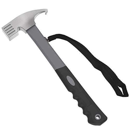 Darkeagle Camping Hammer Heavy Duty with Tent Stake Remover, 12.6" Steel Tent Hammer