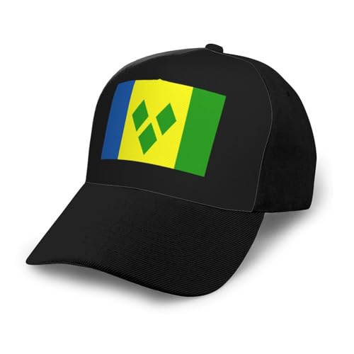 Flag of Saint Vincent and The Grenadines Unisex Classic Adjustable Curved Brim Baseball Cap, Trucker Hat