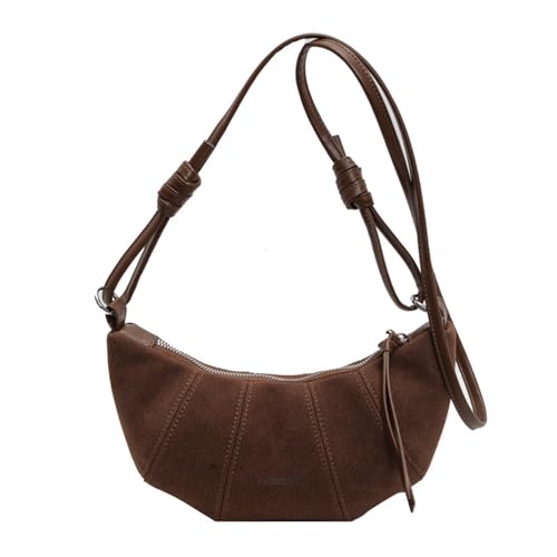 Vent grille door Ladies Messenger bag frosted jiaozi bag(Brown)